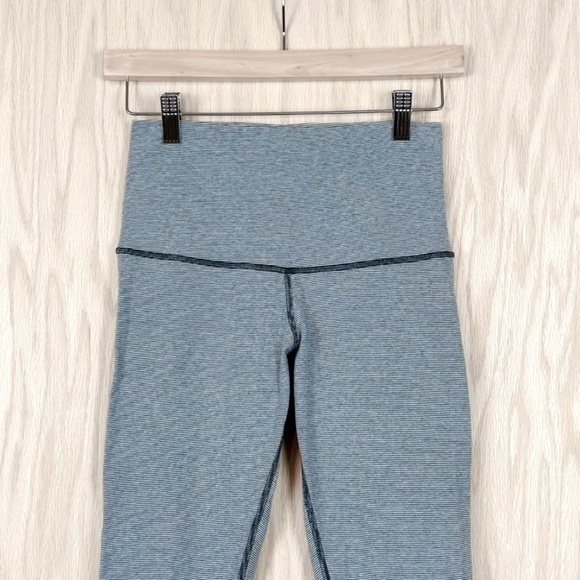 Lululemon Wunder Under Pant Cotton Stripe Black White Legging RARE - Picture 10 of 16